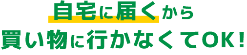 自宅に届くから買い物に行かなくてOK!