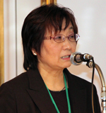 持続的な生産基盤づくりなどを目指して活動する「ぐるっと長野地域協議会」について報告する石川京子さん