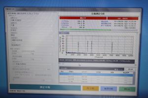 測定器に接続したPCが検出結果を表示しプリントアウトします。