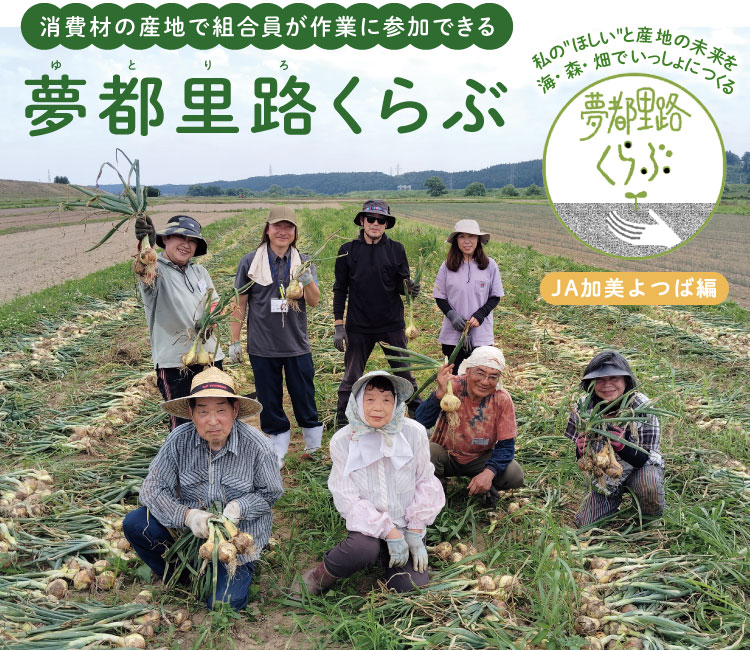 消費材の産地で組合員が作業に参加できる 夢都里路くらぶ<JA加美よつば編>