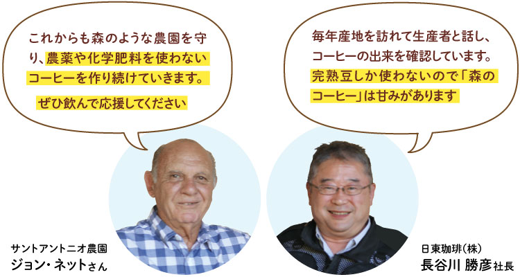 サントアントニオ農園 ジョン・ネットさんと日東珈琲（株） 長谷川 勝彦社長