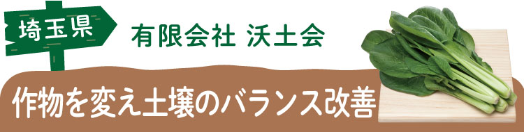 埼玉県 有限会社 沃土会 作物を変え土壌のバランス改善