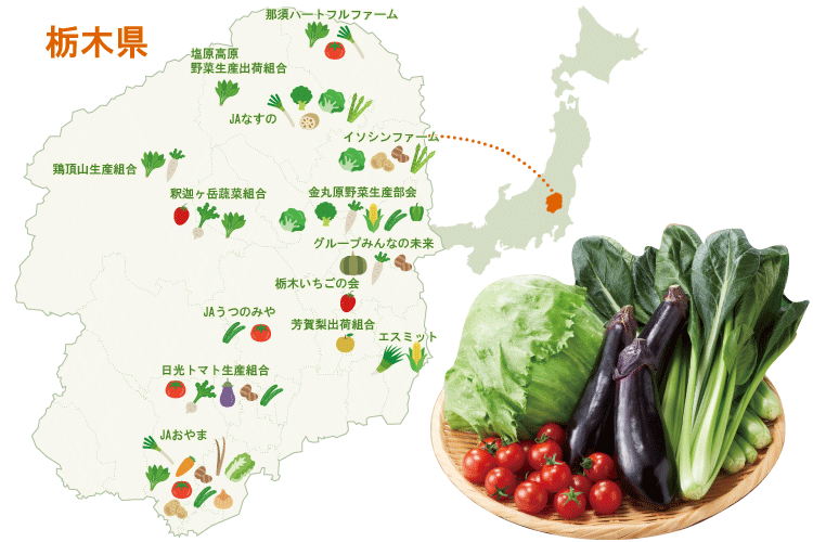 栃木県開拓農業協同組合の地図
