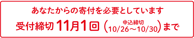 受付締切2026年11月1回、申込締切10/26～10/30まで